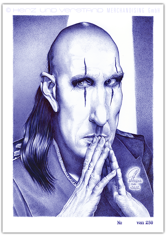 Produktabbildung Portrait-Karikatur "Asp" limitierter Kunstdruck